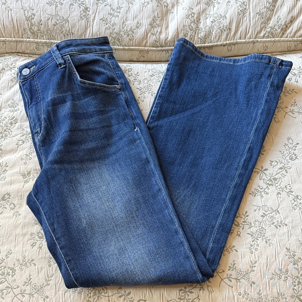 Pilcro Blue Lace Up Flare Leg Jeans size 30